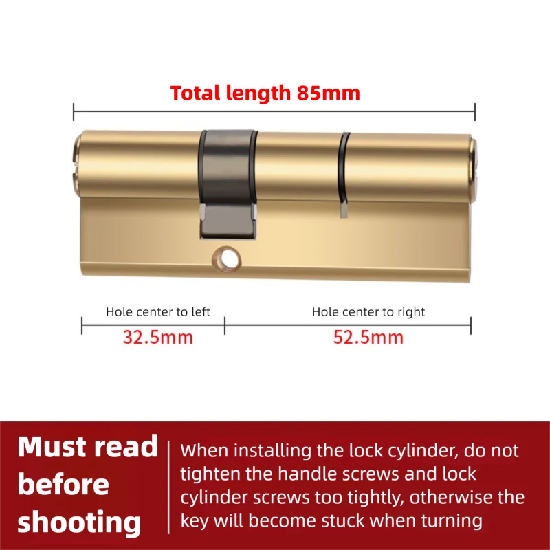 Cylindre de Porte Européen en Laiton, 65 à 100 mm, avec Clés, vue 23