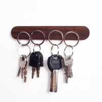 Porte-Clés Mural Aimanté en Bois, Hêtre ou Noyer Noir, 3 Longueurs, vue 5