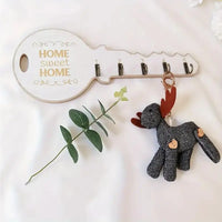 Porte-Clés Mural en Forme de Clé en Bois, 5 Crochets, Noir ou Blanc, vue 5