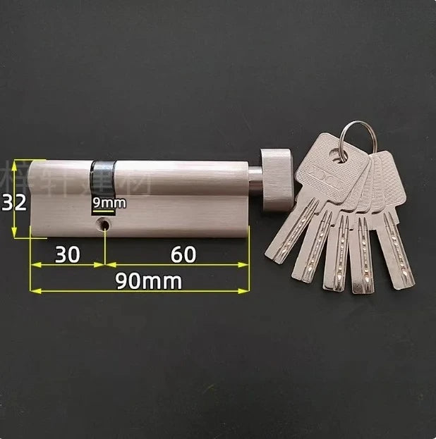 Cylindre de Porte à Bouton Asymétrique, Laiton, 50 à 100 mm, vue 27