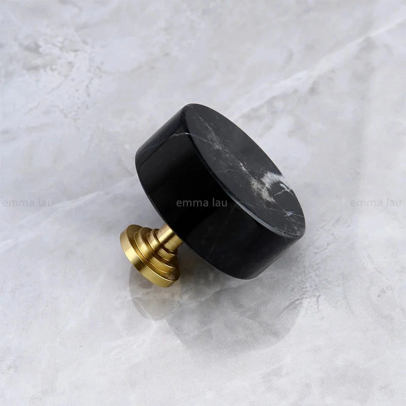 Bouton de Meuble en Marbre sur Socle Laiton, 5 Formes, vue 18