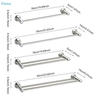 Porte-Serviettes Mural en Inox Chromé, Barre Simple ou Double, 50 ou 60 cm, vue 6