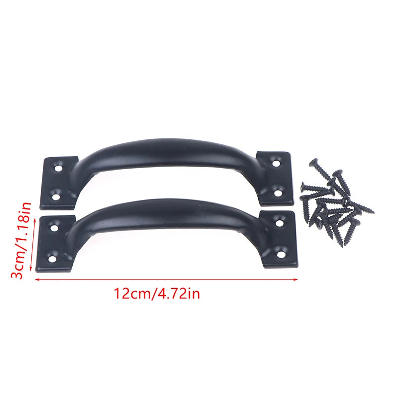 Lot de 2 Poignées de Tirage en Fer Noir à Platines, 72 à 138 mm, vue 10