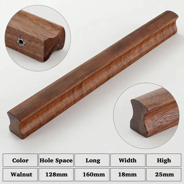 Poignée de Meuble Profilée en Bois, Noyer ou Clair, 64 à 224 mm, vue 8