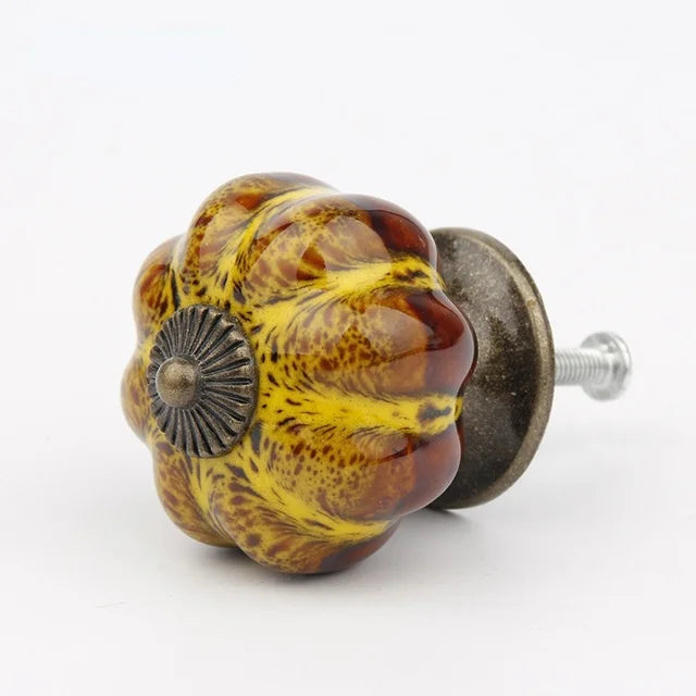 Bouton de Meuble en Céramique Forme Citrouille, Effet Léopard, 40 mm, vue 8