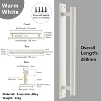 Poignée de Porte de Garage Aluminium sur Platine, Noire ou Blanche, 224 à 384 mm, vue 12