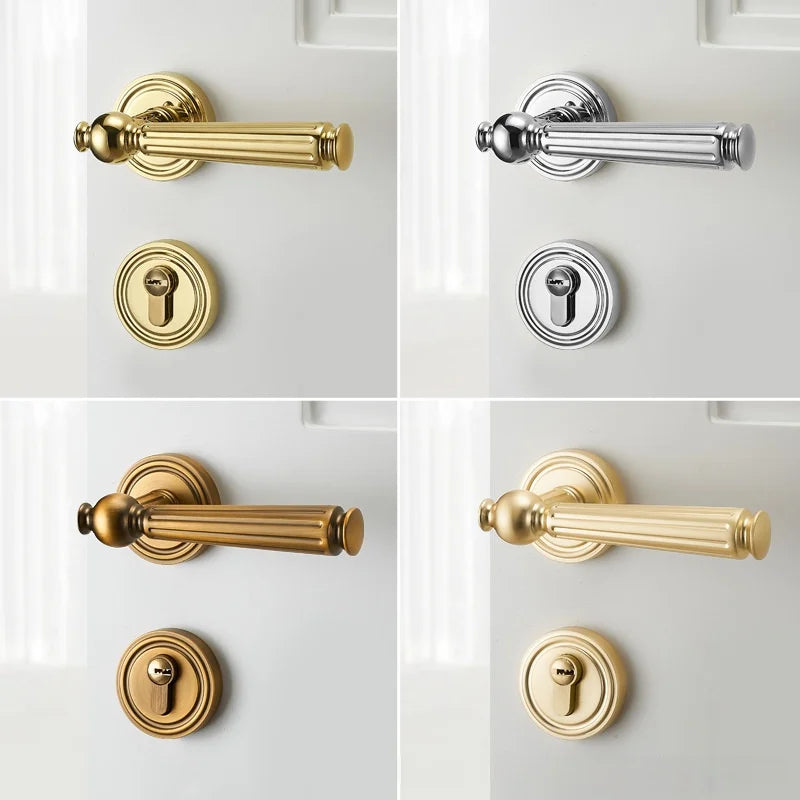 Poignée de Porte Intérieure à Clé, Serrure Silencieuse, Entraxe 72 mm, vue 2