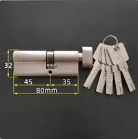 Cylindre de Porte à Bouton Asymétrique, Laiton, 50 à 100 mm, vue 21