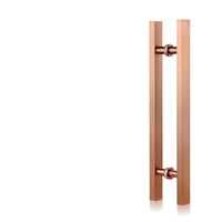 Barre de Tirage Carrée Inox Bronze Cuivré, 500 mm pour Porte Vitrée, vue 2