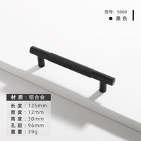 Poignée de Meuble Moletée en Aluminium, Doré, Noir ou Bicolore, Entraxe 76 à 256 mm, vue 31