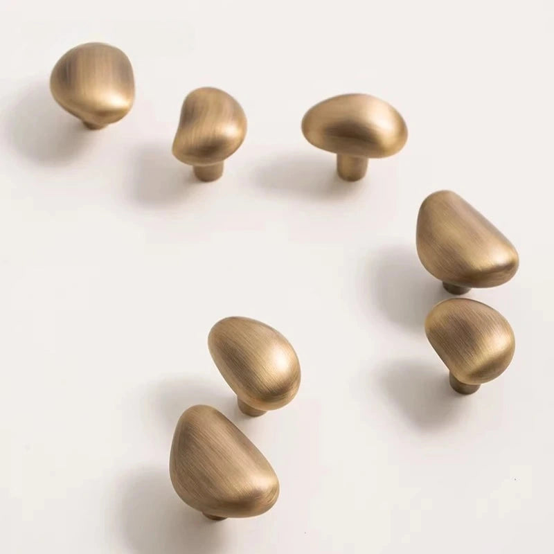 Bouton de Meuble Galet en Laiton Massif, Finition Bronze Rétro, 3 Formes, vue 2