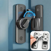 Verrou de Porte Pivotant à Loquet 90° ou 180°, Inox Noir, vue 3