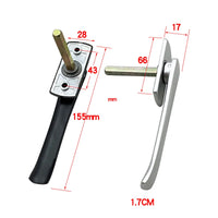 Poignée de Fenêtre Aluminium Plate Ultra Fine, Argent, Noire ou Dorée, Entraxe 43 mm, vue 4