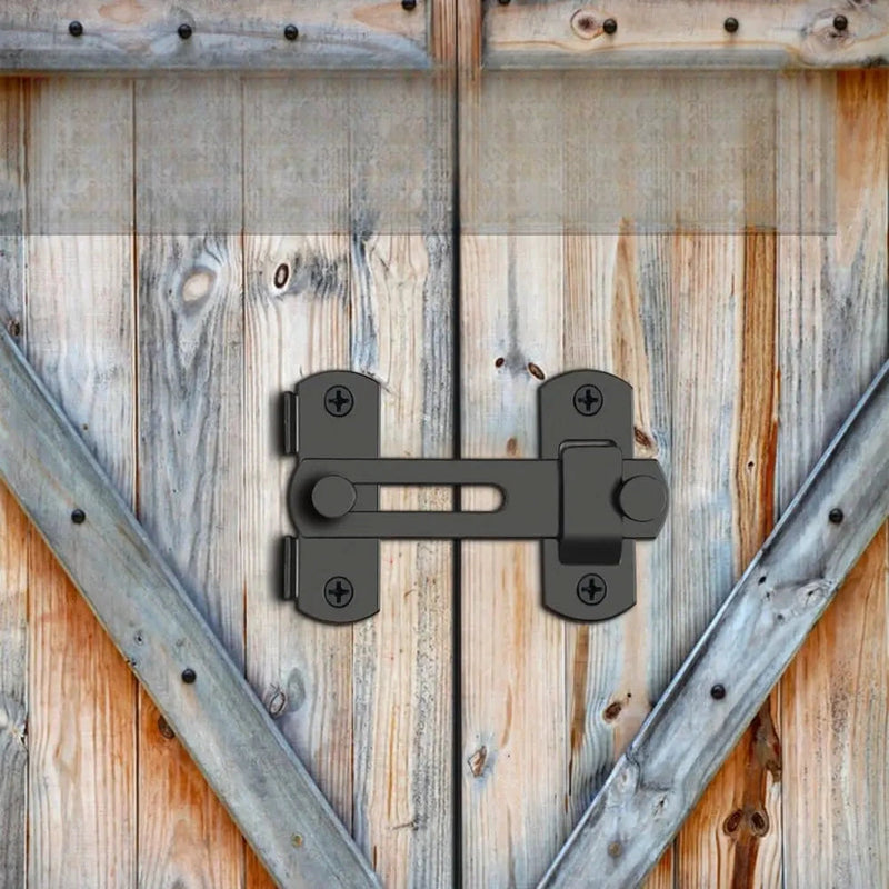 Lot de 2 Verrous Pivotants Noirs pour Porte Coulissante, Grange ou Placard, vue 4
