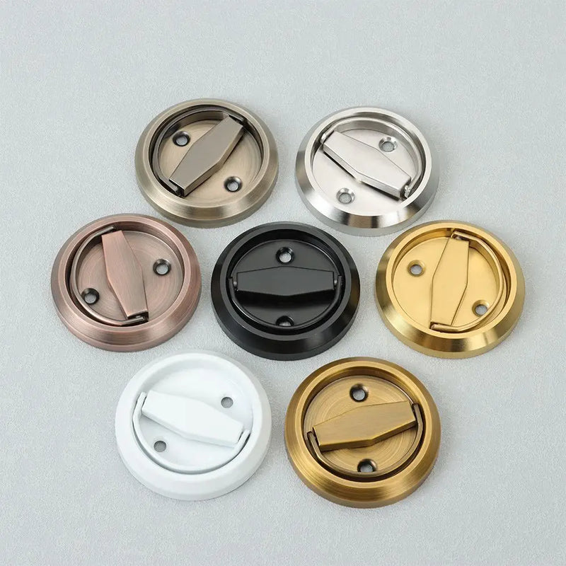 Poignée Cuvette Ronde Encastrée en Inox pour Porte Coulissante, 7 Couleurs, vue 2
