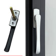 Poignée de Fenêtre Aluminium Plate Ultra Fine, Argent, Noire ou Dorée, Entraxe 43 mm