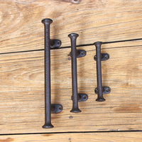 Poignée de Tirage en Fonte Aspect Rouille pour Porte de Grange