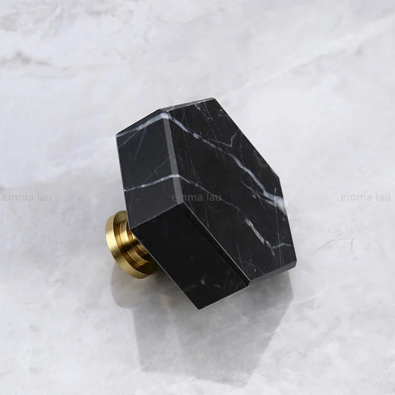 Bouton de Meuble en Marbre sur Socle Laiton, 5 Formes, vue 23