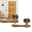 Poignée de Porte Rétro en Laiton Bronzé avec Serrure à Clé, Béquille Ornée