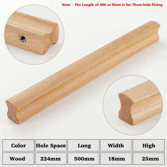 Poignée de Meuble Profilée en Bois, Noyer ou Clair, 64 à 224 mm, vue 20