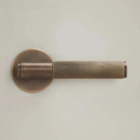 Poignée de Porte Laiton Moletée, 4 Finitions, Clé, Condamnation ou Passage, vue 4