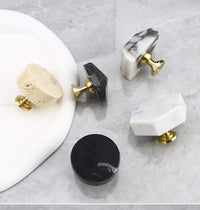 Bouton de Meuble en Marbre sur Socle Laiton, 5 Formes, vue 6