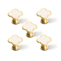 Bouton de Meuble Trèfle en Laiton Doré et Blanc, Lot de 1 ou 5, vue 5