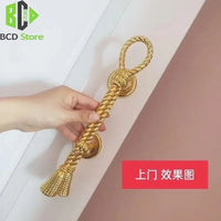 Poignée de Tirage Corde et Gland en Zamak, Doré ou Bronze, 200 ou 280 mm, vue 6