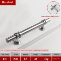 Poignée de Meuble en T en Inox Brossé, Lot de 5, Entraxe 128 ou 160 mm, vue 6