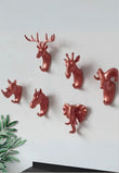 Patère Murale Têtes d'Animaux Rose Doré, Lot de 6 Crochets