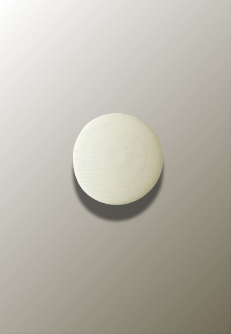 Patère Murale Ronde en Bois Blanc Cassé, Disque de 6,5 à 17 cm