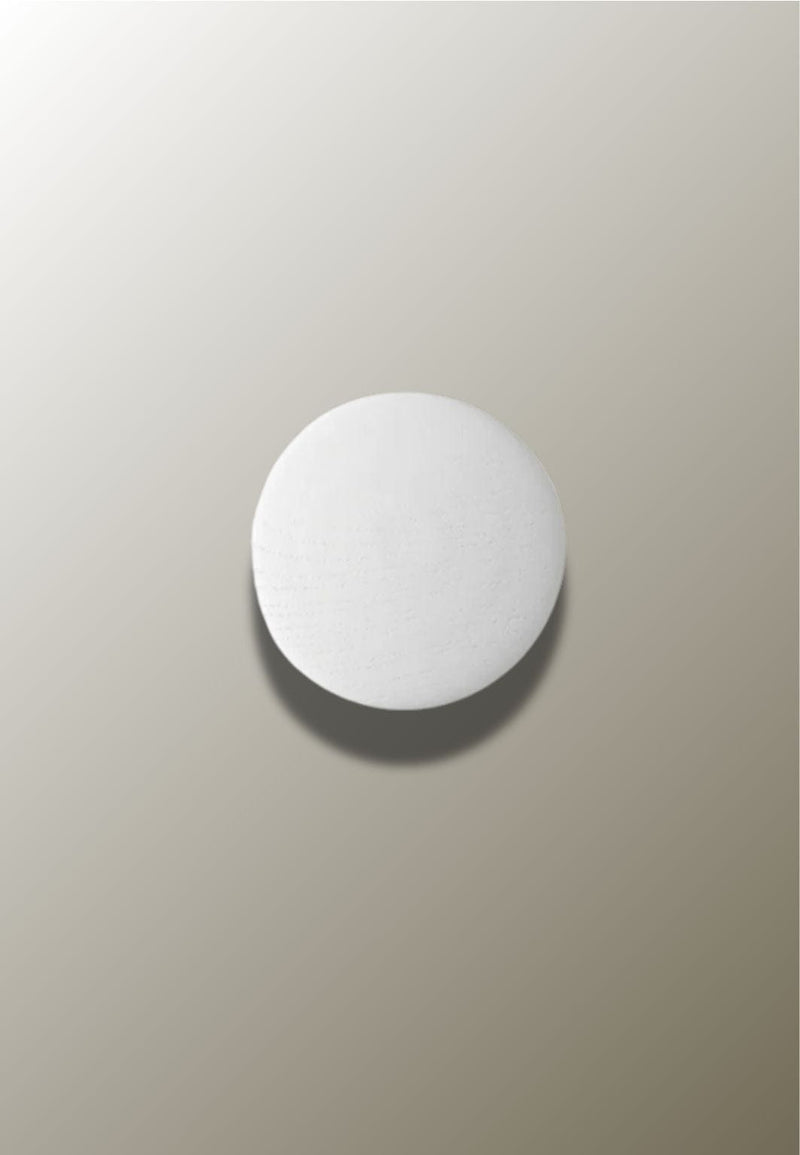 Patère Murale Ronde en Bois Blanc, Disque de 6,5 à 17 cm
