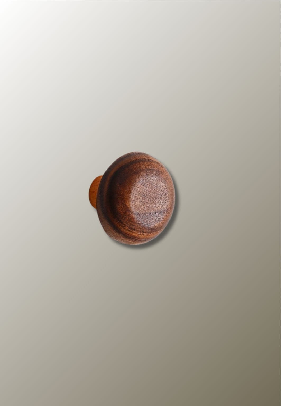 Patère Murale Champignon en Bois Foncé, Tête Ronde 4 x 4 cm