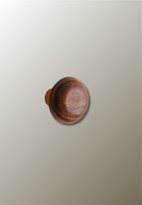 Patère Murale Champignon en Bois Foncé, Tête Ronde 4 x 4 cm