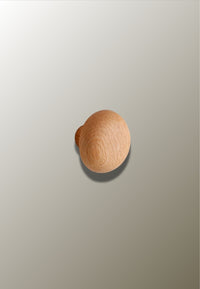 Patère Murale Champignon en Bois Naturel Clair, Tête Ronde 4,5 x 4,5 cm