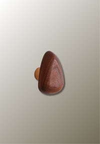 Patère Murale Champignon en Bois Foncé, Tête Arrondie 6 x 4 cm