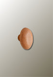Patère Murale Champignon Allongé en Bois Clair, 6 x 4 cm