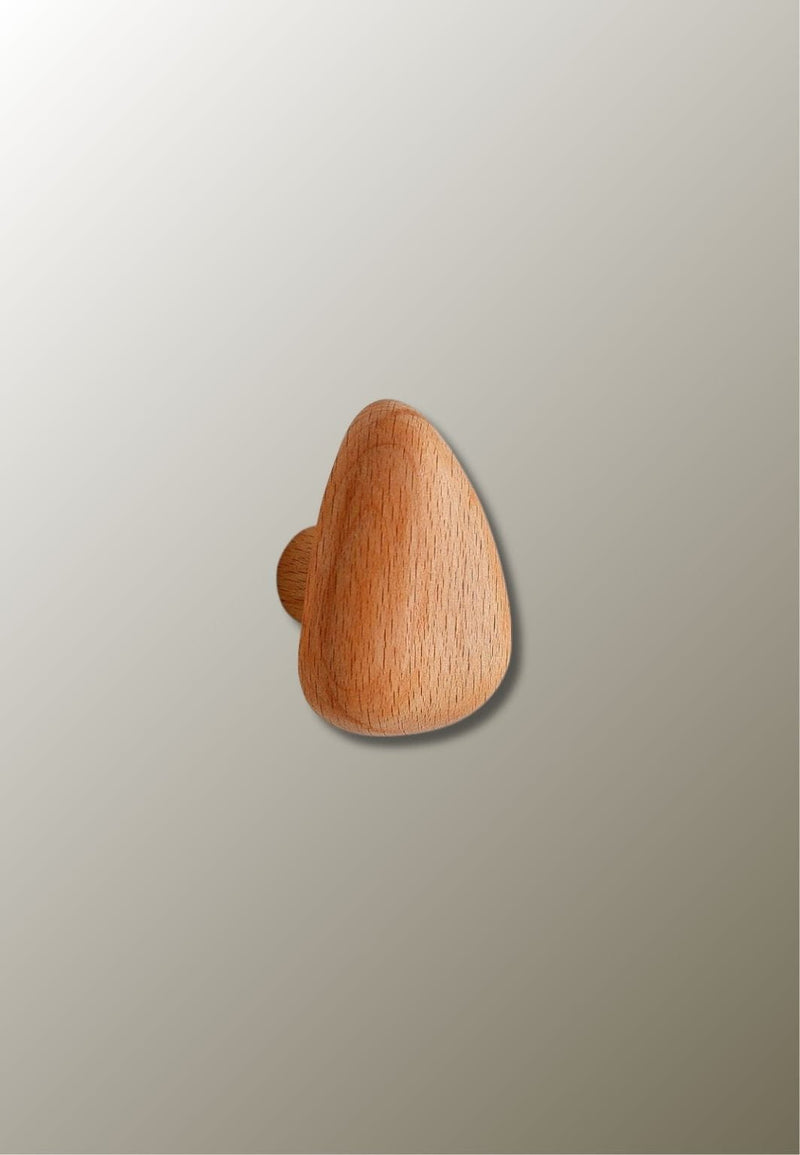 Patère Murale en Bois Clair, Champignon Triangulaire, 6 x 4 cm