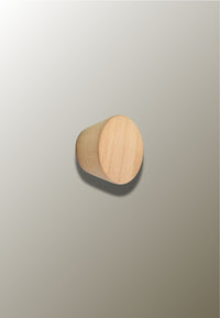 Patère Murale Bouton Conique en Bois de Hêtre, 3,5 x 5 cm