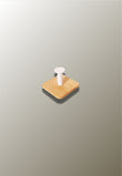Patère Murale Carrée en Bois de Bambou, Crochet Blanc Sans Perçage