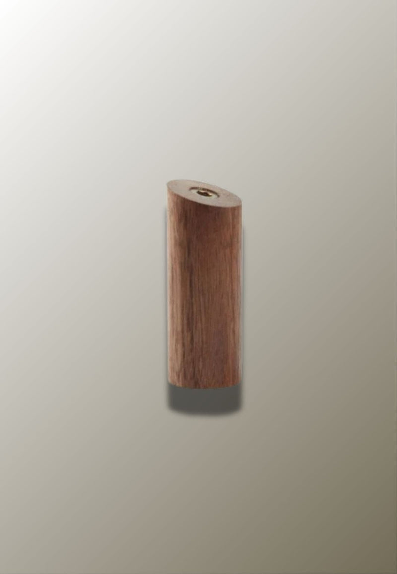 Patère Murale en Bois de Noyer, Forme Branche Coupée en Biais, 8 cm