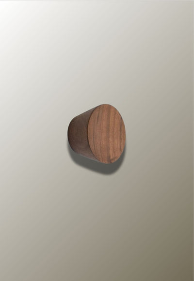 Patère Murale Bouton Conique en Bois de Noyer, 3,5 x 5 cm