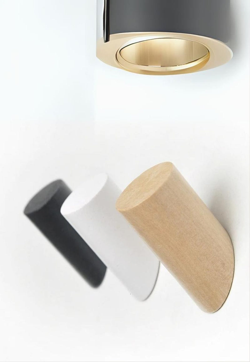Patère Murale en Bois Noir, Coupe Biaise, 6 x 3 cm, vue 2