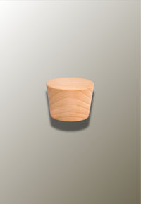 Patère Murale Conique en Bois de Hêtre Naturel, Face Ronde de 5 cm