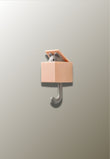 Patère Murale Adhésive Enfant Souris Grise dans sa Boîte Orange