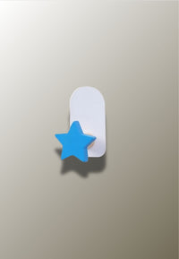 Patère Murale Étoile Bleue en Bois pour Chambre d'Enfant, 6,5 cm
