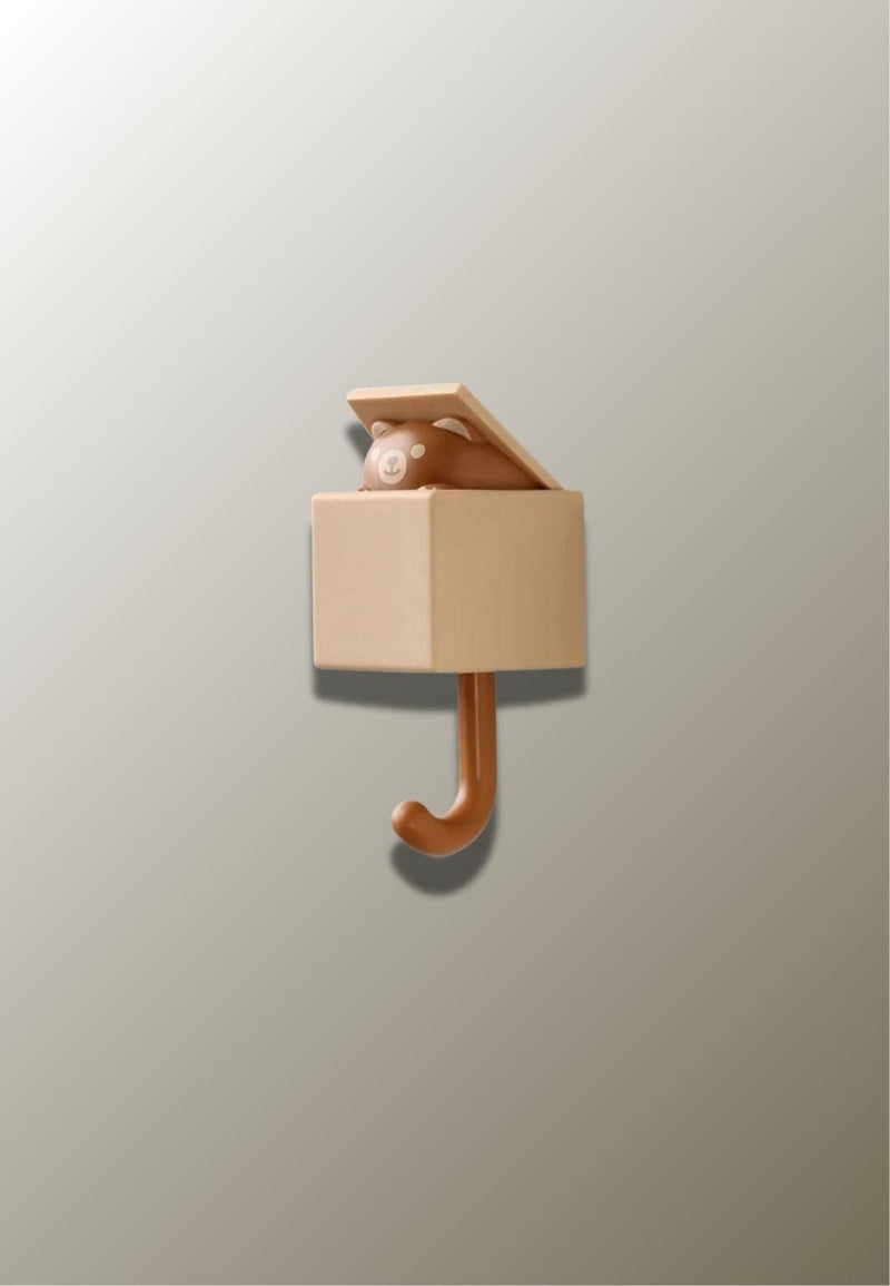 Patère Murale Adhésive Enfant Ours Marron, Sans Perçage
