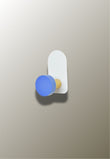 Patère Murale Enfant en Bois, Disque Bleu sur Plaque Blanche, Sans Perçage
