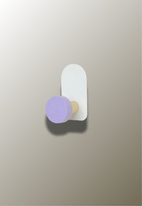 Patère Murale Enfant Ronde Violette en Bois, Design Nordique