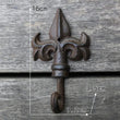 Patère Murale Fer de Lance en Fer Vieilli, Style Provençal, 16 cm